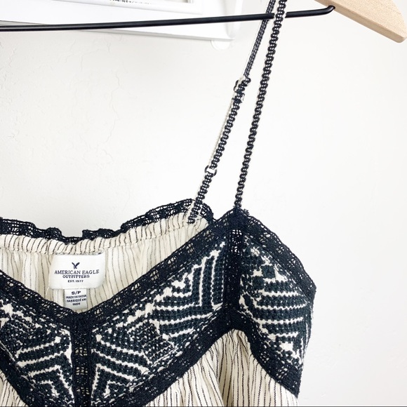 American Eagle Embroidered Stripe Boho Tank sz S - Picture 4 of 4